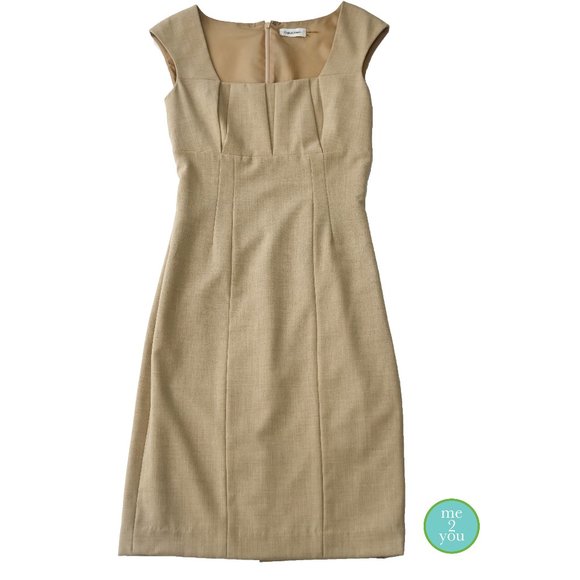 Calvin Klein Dresses & Skirts - Calvin Klein Women's Knee Length Tan Dress - Size 4